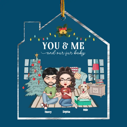 You & Me And Our Fur Babies - Personalized Custom Mica Ornament - Christmas Gift For Couple, Couples