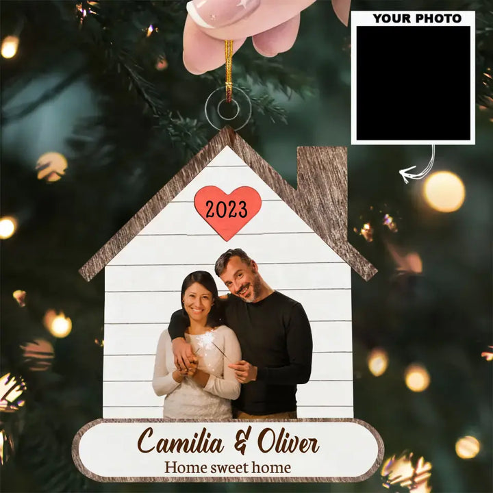 Our Sweet Home - Personalized Custom Photo Mica Ornament - Family, Christmas, Pride Month, Anniversary Gift For Couple, Family Member AGCHT009