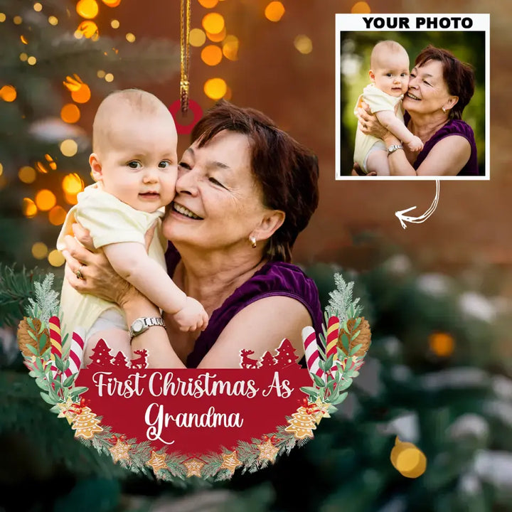 Personalized Photo Mica Ornament - Gift For Family Member - First Christmas As ARND0014 AGCPD009