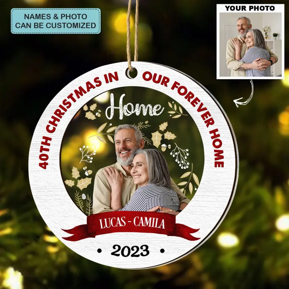 Christmas In My Forever Home - Personalized Custom 2-Layer Mix Ornament - Anniversary, Christmas Gift For Family Members AGCVP005