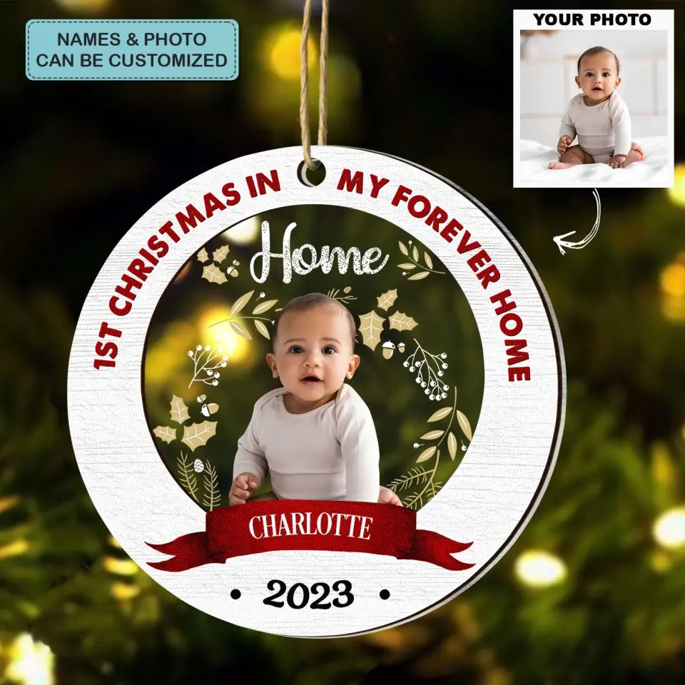 Christmas In My Forever Home - Personalized Custom 2-Layer Mix Ornament - Anniversary, Christmas Gift For Family Members AGCVP005