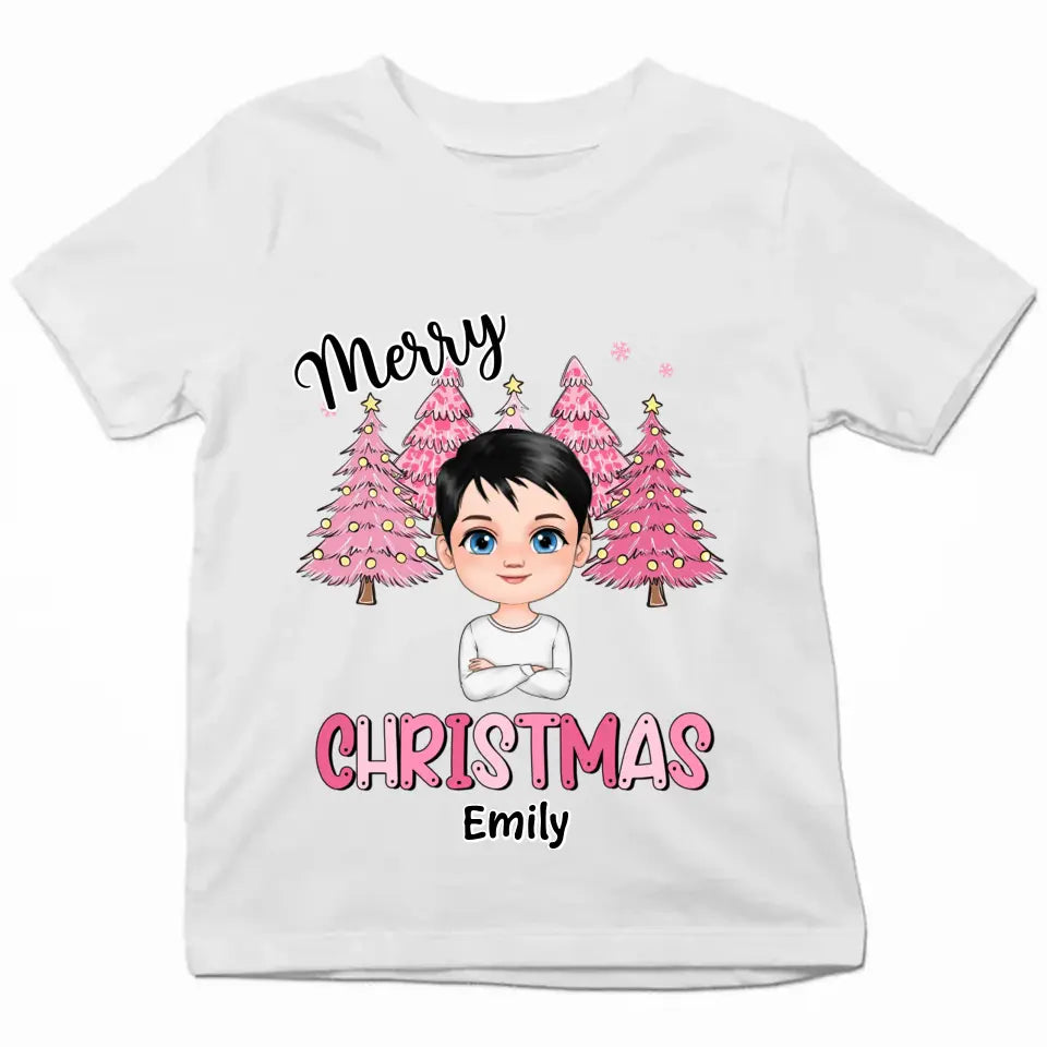 Pink Christmas Kid  - Personalized Custom Youth T-shirt - Christmas Gift For Kid, Family Members