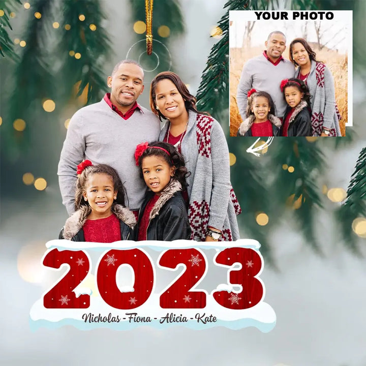 Custom Your Photo Christmas 2023 - Personalized Custom Photo Mica Ornament - Christmas Gift For Family Member, Mom, Dad AGCPD037