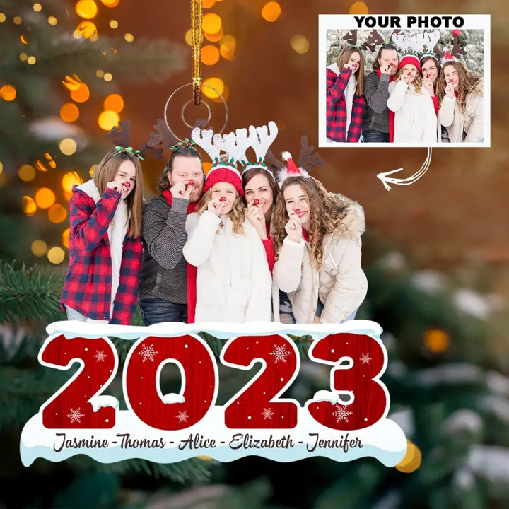 Custom Your Photo Christmas 2023 - Personalized Custom Photo Mica Ornament - Christmas Gift For Family Member, Mom, Dad AGCPD037