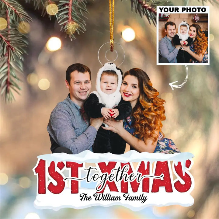 First Christmas Together - Personalized Custom Photo Mica Ornament - Christmas Gift For Family, Family Members AGCDM044