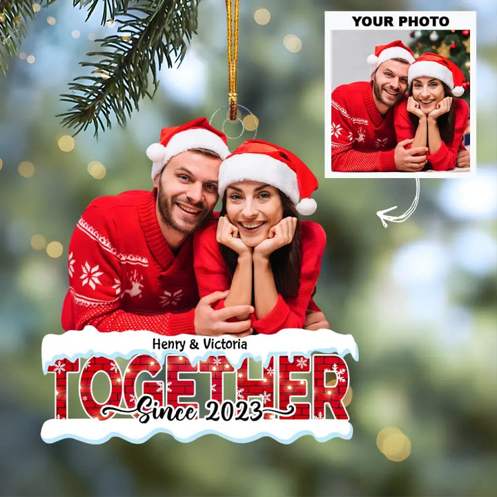 Together Since - Personalized Custom Photo Mica Ornament - Christmas Gift For Couple, Wife, Husband AGCDM048