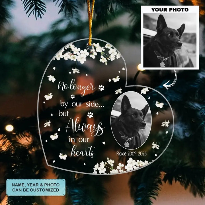 Always In Our Hearts - Personalized Custom Photo Mica Ornament - Memorial, Christmas Gift For Pet Lovers, Pet Owners