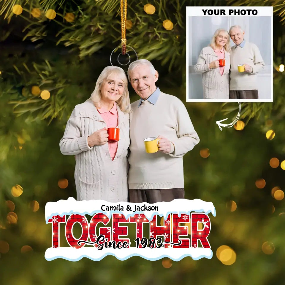 Together Since - Personalized Custom Photo Mica Ornament - Christmas Gift For Couple, Wife, Husband AGCDM048