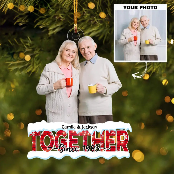 Together Since - Personalized Custom Photo Mica Ornament - Christmas Gift For Couple, Wife, Husband AGCDM048