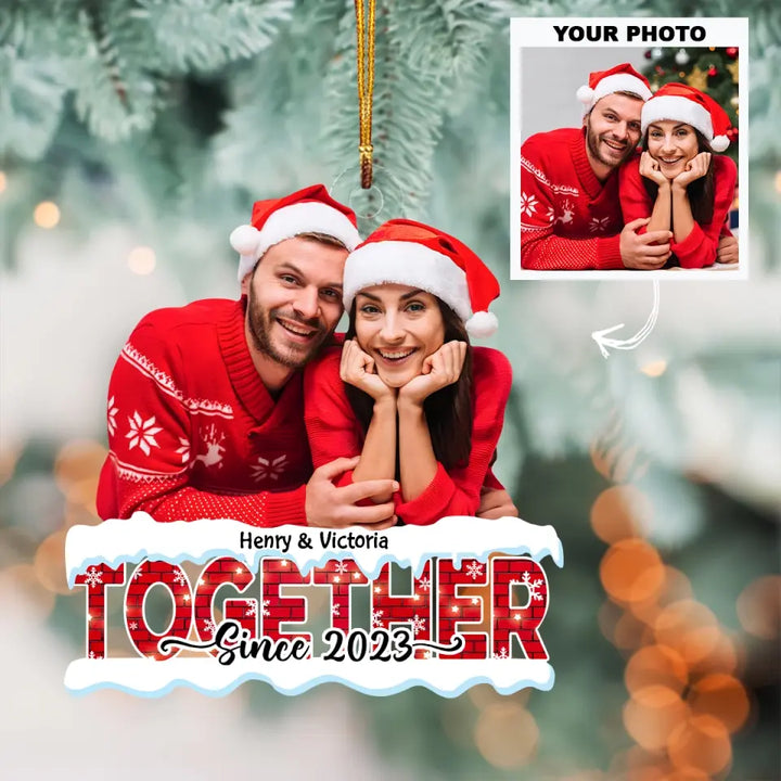 Together Since - Personalized Custom Photo Mica Ornament - Christmas Gift For Couple, Wife, Husband AGCDM048