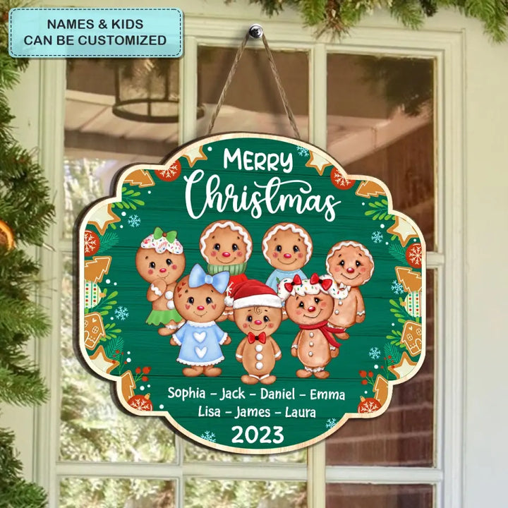 Merry Christmas Cookie 2023 - Personalized Custom Door Sign - Christmas Gift For Family, Family Members, Mom, Grandma