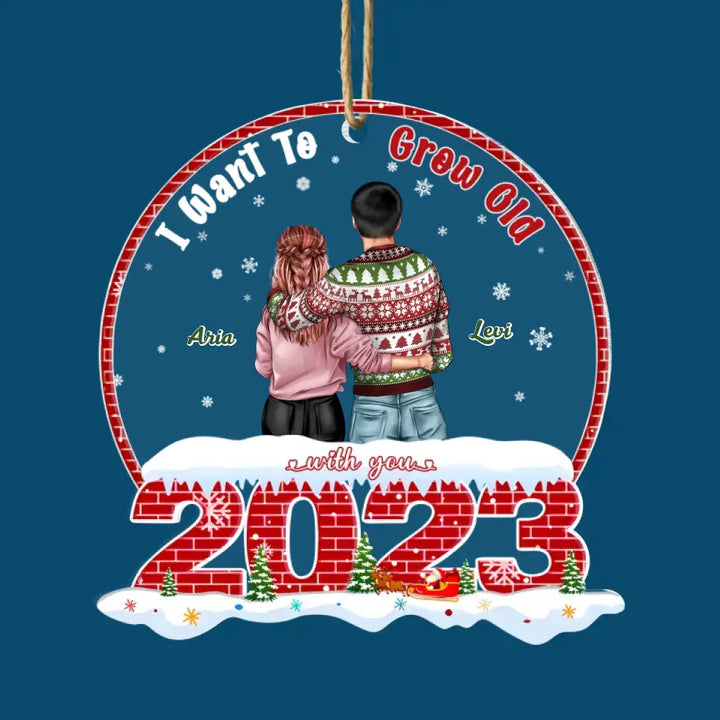 I Want To Grow Old With You - Personalized Custom 2-Layer Mix Ornament - Christmas Gift For Couple, Wife, Husband