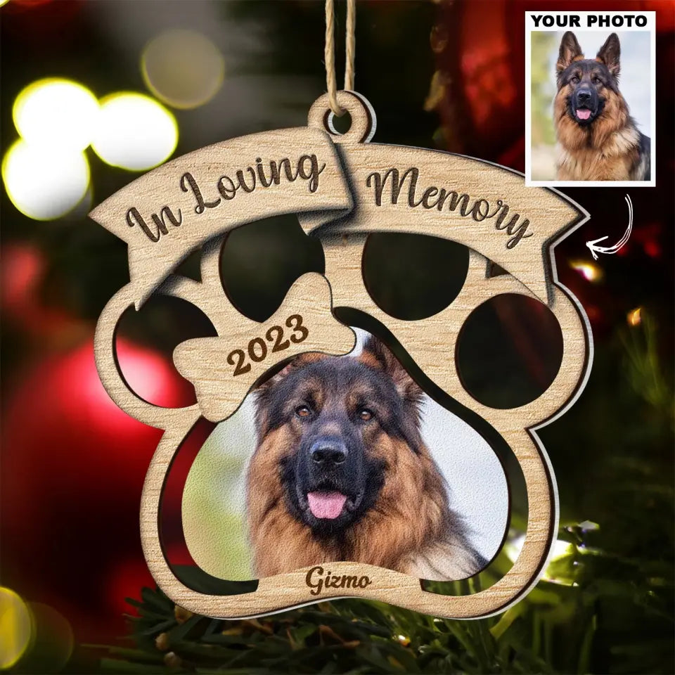 In Loving Memory - Personalized Custom 2-Layer Mix Ornament - Memorial Gift For Dog Mom, Dog Dad, Pet Lovers
