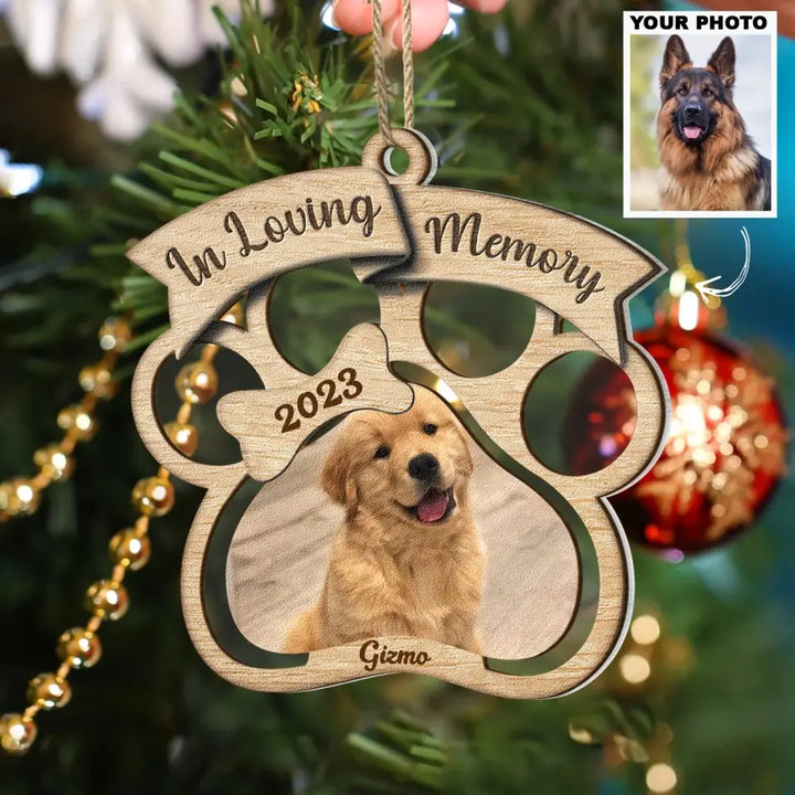 In Loving Memory - Personalized Custom 2-Layer Mix Ornament - Memorial Gift For Dog Mom, Dog Dad, Pet Lovers