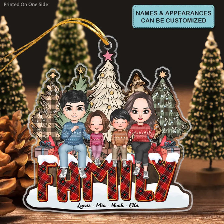 Family Christmas Tree - Personalized Custom Mica Ornament - Christmas Gift For Family, Family Members CLA0AD022