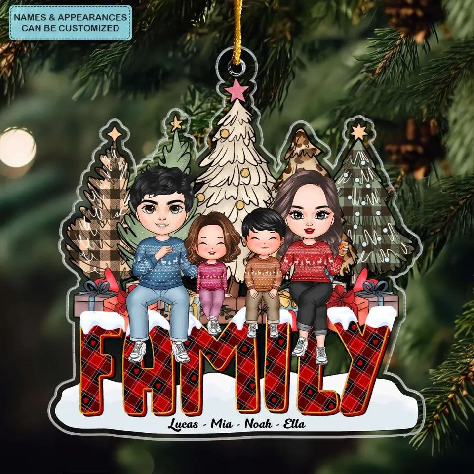 Family Christmas Tree - Personalized Custom Mica Ornament - Christmas Gift For Family, Family Members CLA0AD022