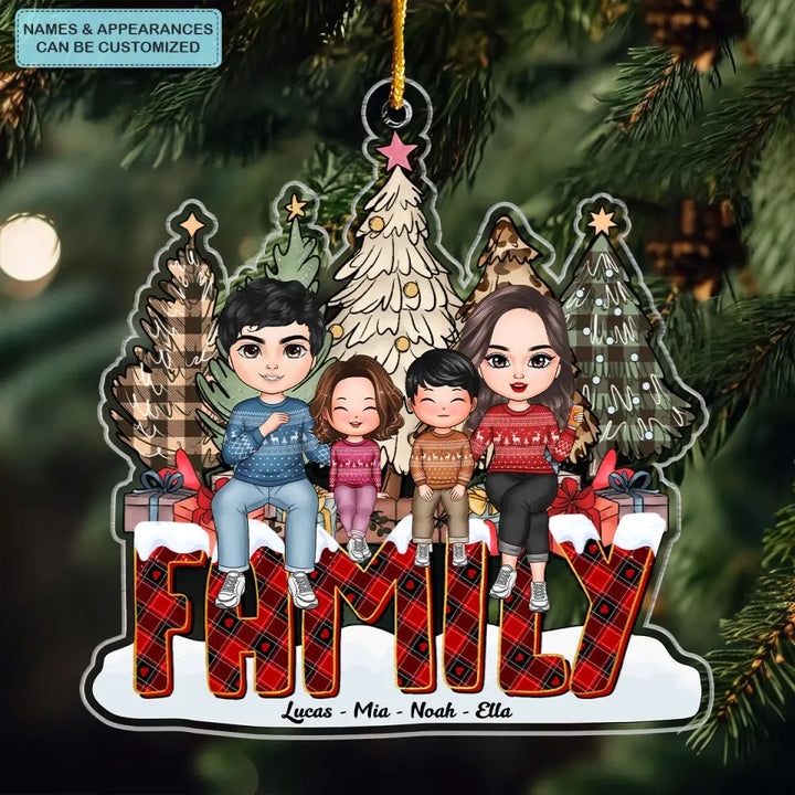 Family Christmas Tree - Personalized Custom Mica Ornament - Christmas Gift For Family, Family Members CLA0AD022