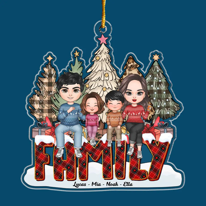 Family Christmas Tree - Personalized Custom Mica Ornament - Christmas Gift For Family, Family Members CLA0AD022
