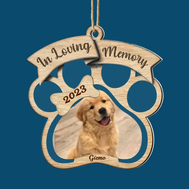 In Loving Memory - Personalized Custom 2-Layer Mix Ornament - Memorial Gift For Dog Mom, Dog Dad, Pet Lovers