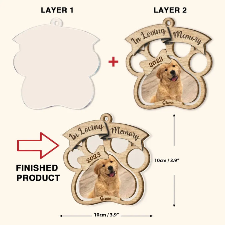 In Loving Memory - Personalized Custom 2-Layer Mix Ornament - Memorial Gift For Dog Mom, Dog Dad, Pet Lovers