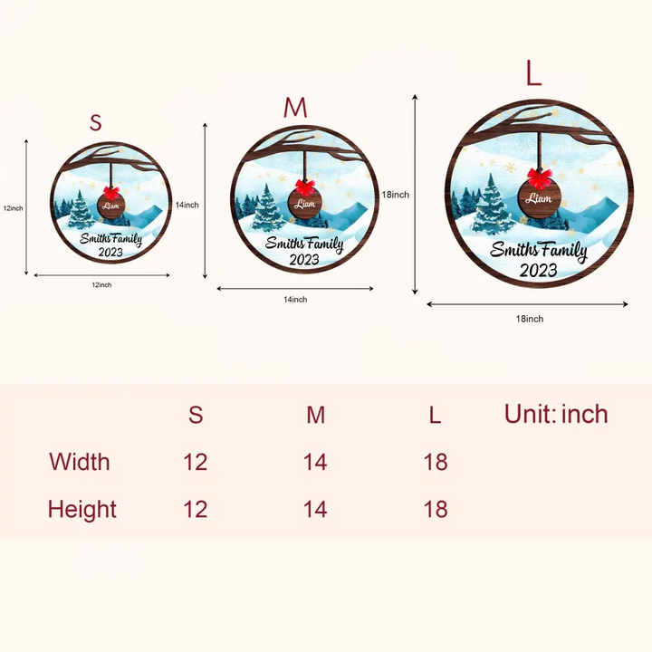 Merry Christmas My Family - Personalized Custom Door Sign - Christmas Gift For Family, Family Members, Grandma, Grandpa