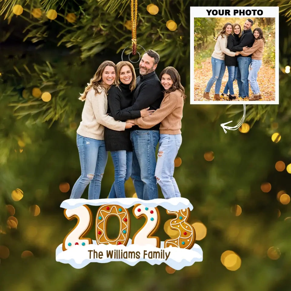 Ginger Bread 2023 Christmas - Personalized Custom Photo Mica Ornament - Christmas Gift For Family Members AGCHT014