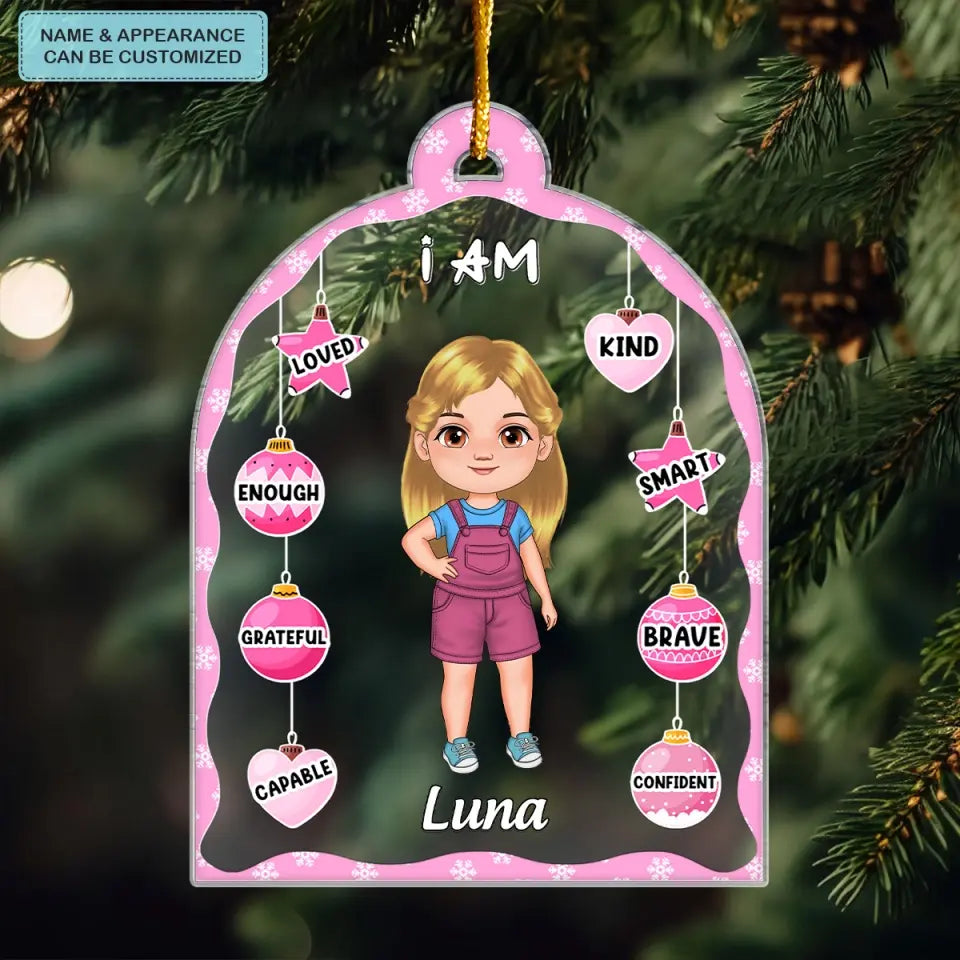 I Am Loved - Personalized Custom Mica Ornament - Christmas Gift For Kids, Family Members