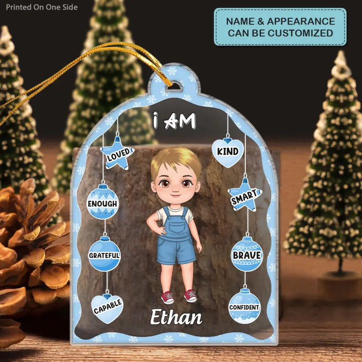 I Am Loved - Personalized Custom Mica Ornament - Christmas Gift For Kids, Family Members