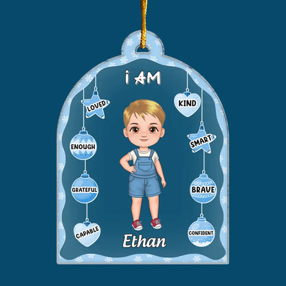 I Am Loved - Personalized Custom Mica Ornament - Christmas Gift For Kids, Family Members