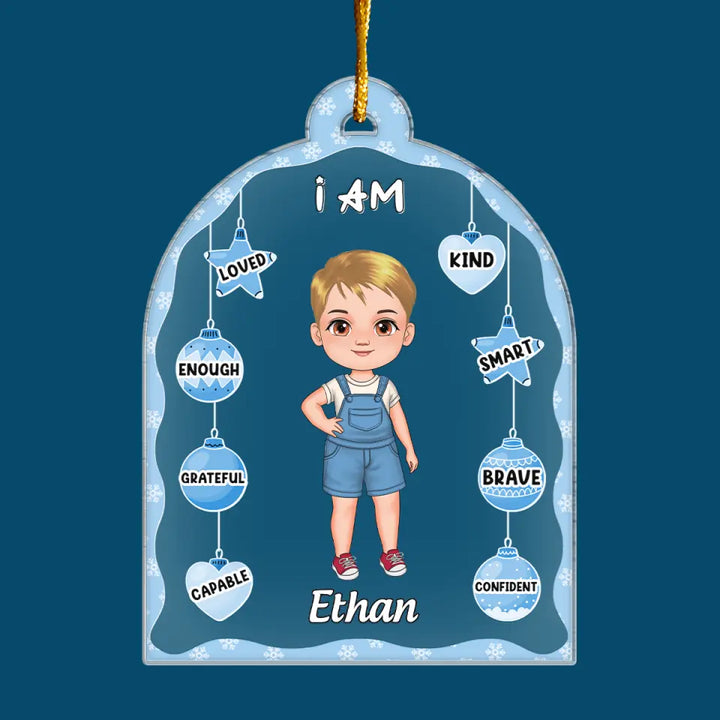 I Am Loved - Personalized Custom Mica Ornament - Christmas Gift For Kids, Family Members