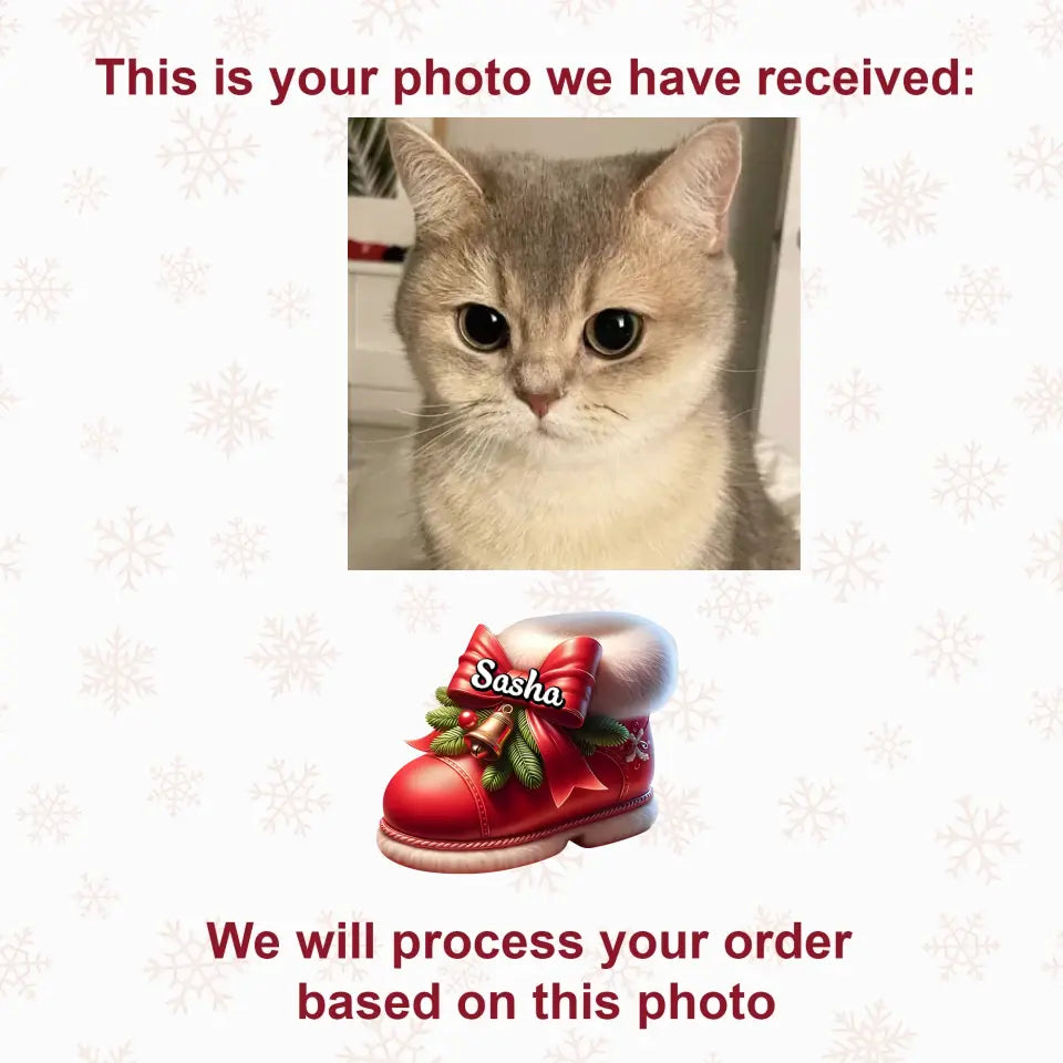 Cute Pet On Christmas Shoes - Personalized Custom Photo Mica Ornament - Christmas Gift For Pet Lovers, Pet Owners AGCPD063