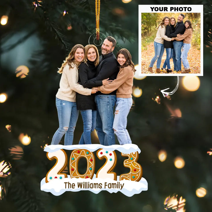 Ginger Bread 2023 Christmas - Personalized Custom Photo Mica Ornament - Christmas Gift For Family Members AGCHT014