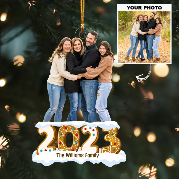 Ginger Bread 2023 Christmas - Personalized Custom Photo Mica Ornament - Christmas Gift For Family Members AGCHT014