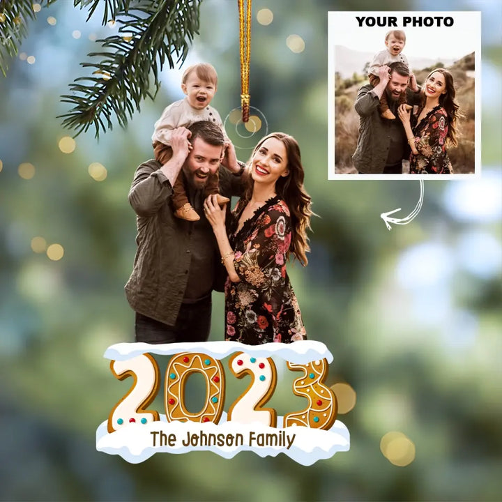 Ginger Bread 2023 Christmas - Personalized Custom Photo Mica Ornament - Christmas Gift For Family Members AGCHT014