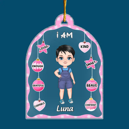 I Am Loved - Personalized Custom Mica Ornament - Christmas Gift For Kids, Family Members
