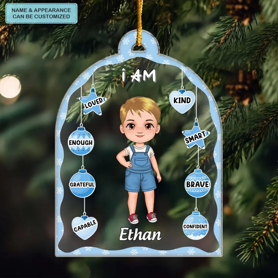 I Am Loved - Personalized Custom Mica Ornament - Christmas Gift For Kids, Family Members