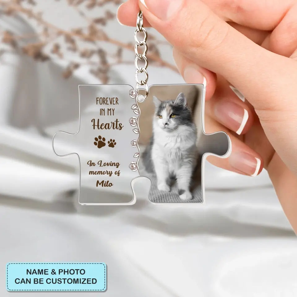 Forever In My Heart - Personalized Custom 1-sided Acrylic Keychain - Christmas, Memorial Gift For Family, Family Members