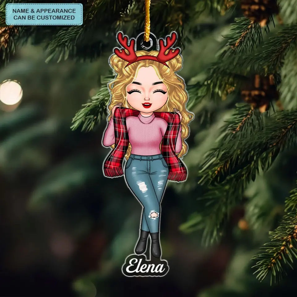 Best Friend Lovely Girl - Personalized Custom Mica Ornament - Christmas Gift For Friends, Besties CLA0AD022