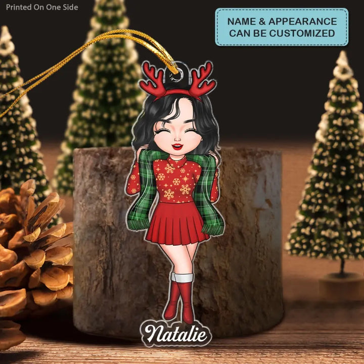 Best Friend Lovely Girl - Personalized Custom Mica Ornament - Christmas Gift For Friends, Besties CLA0AD022