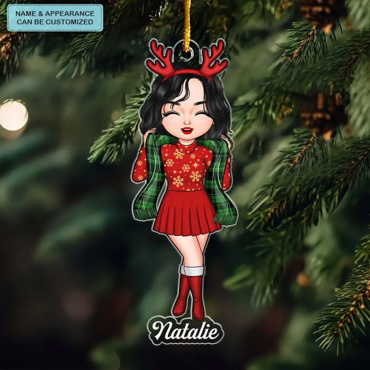 Best Friend Lovely Girl - Personalized Custom Mica Ornament - Christmas Gift For Friends, Besties CLA0AD022