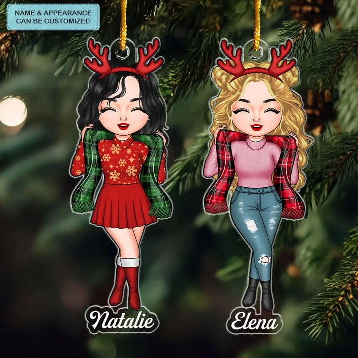 Best Friend Lovely Girl - Personalized Custom Mica Ornament - Christmas Gift For Friends, Besties CLA0AD022