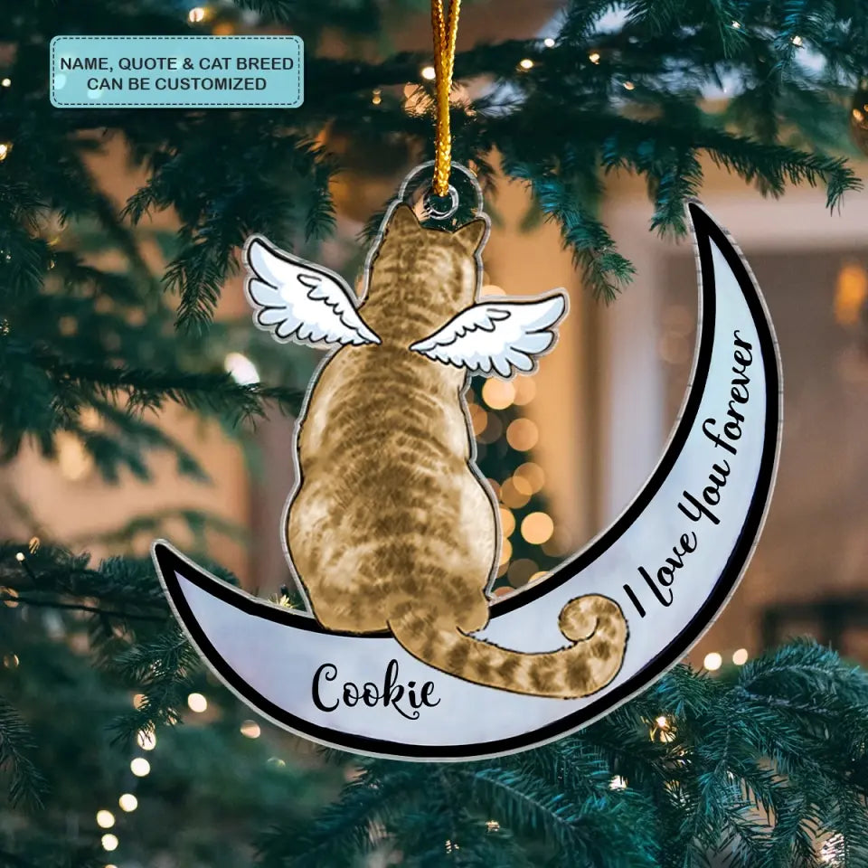 Cat Memorial - Personalized Custom Mica Ornament - Christmas, Memorial Gift For Cat Mom, Cat Dad, Cat Lover, Cat Owner CLA0VP008