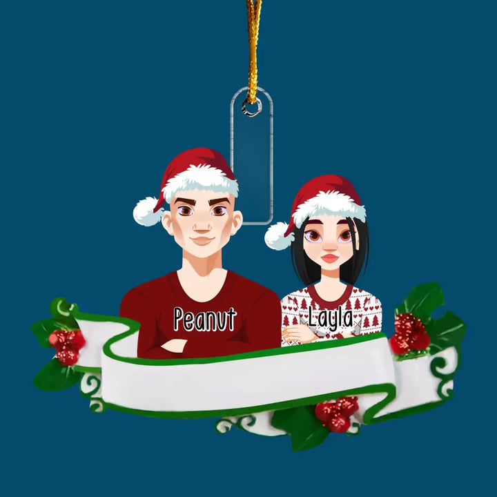 Christmas Family - Personalized Custom Mica Ornament - Christmas Gift For Family, Dad, Mom, Family Members CLA0VP007