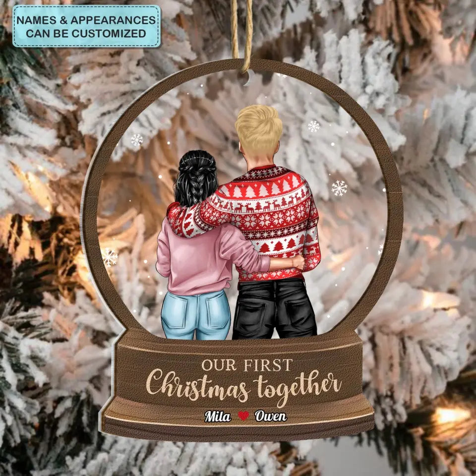 Our First Christmas Together - Personalized Custom 2-Layer Mix Ornament - Christmas Gift For Couple, Wife, Husband, Family Members