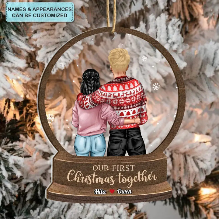 Our First Christmas Together - Personalized Custom 2-Layer Mix Ornament - Christmas Gift For Couple, Wife, Husband, Family Members