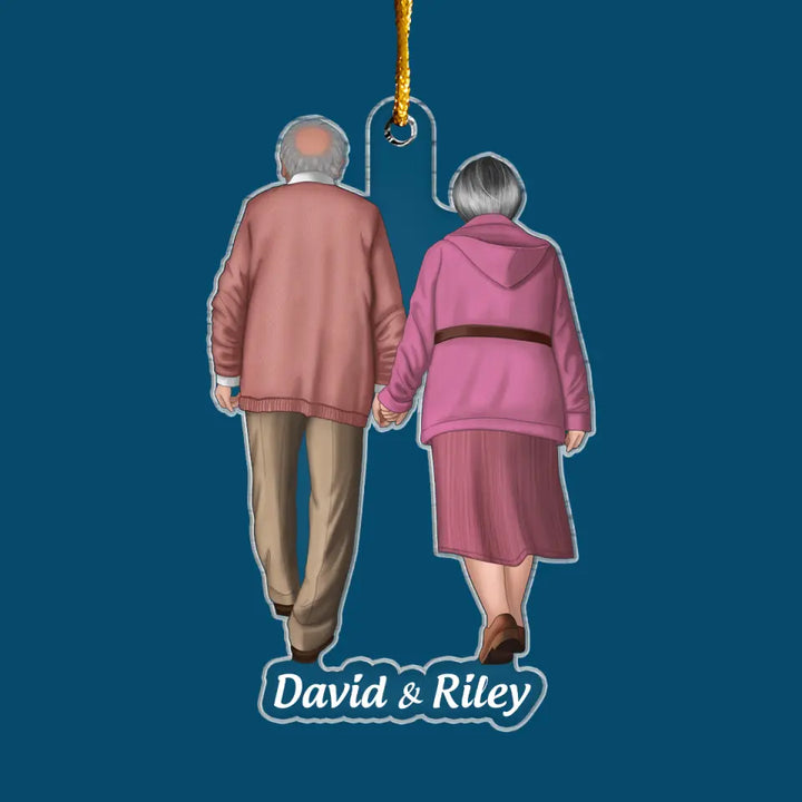 Old Couple - Personalized Custom Mica Ornament - Christmas Gift For Couple, Husband, Wife, Family Members CLA0HD020