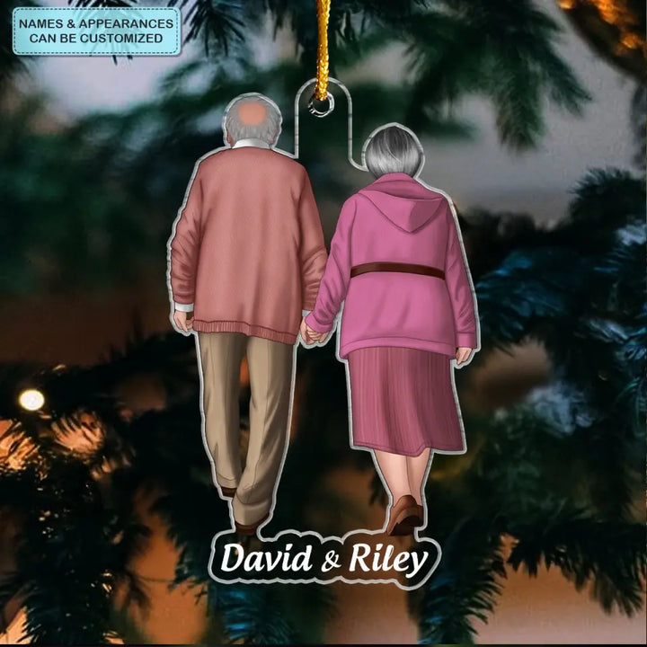 Old Couple - Personalized Custom Mica Ornament - Christmas Gift For Couple, Husband, Wife, Family Members CLA0HD020