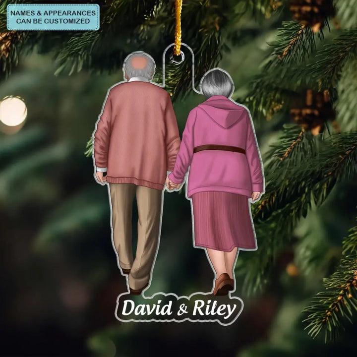 Old Couple - Personalized Custom Mica Ornament - Christmas Gift For Couple, Husband, Wife, Family Members CLA0HD020