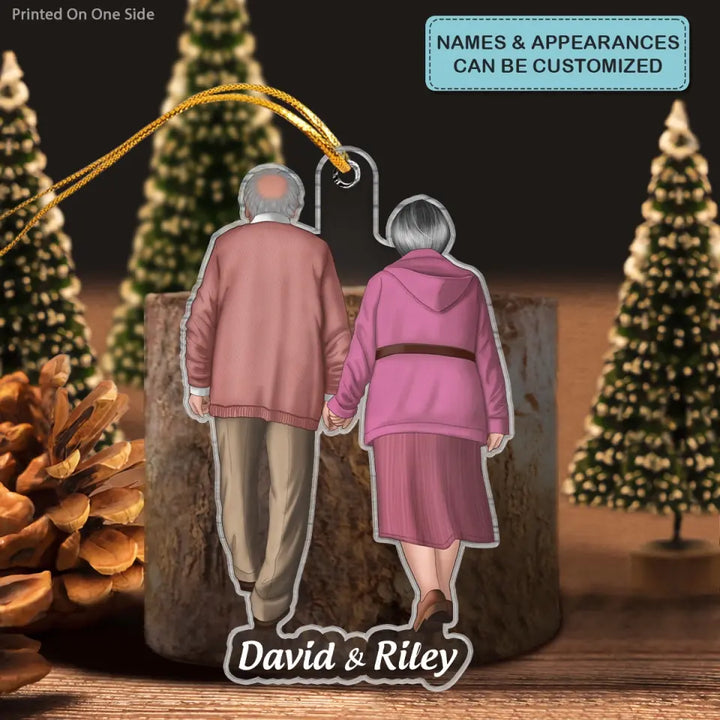 Old Couple - Personalized Custom Mica Ornament - Christmas Gift For Couple, Husband, Wife, Family Members CLA0HD020