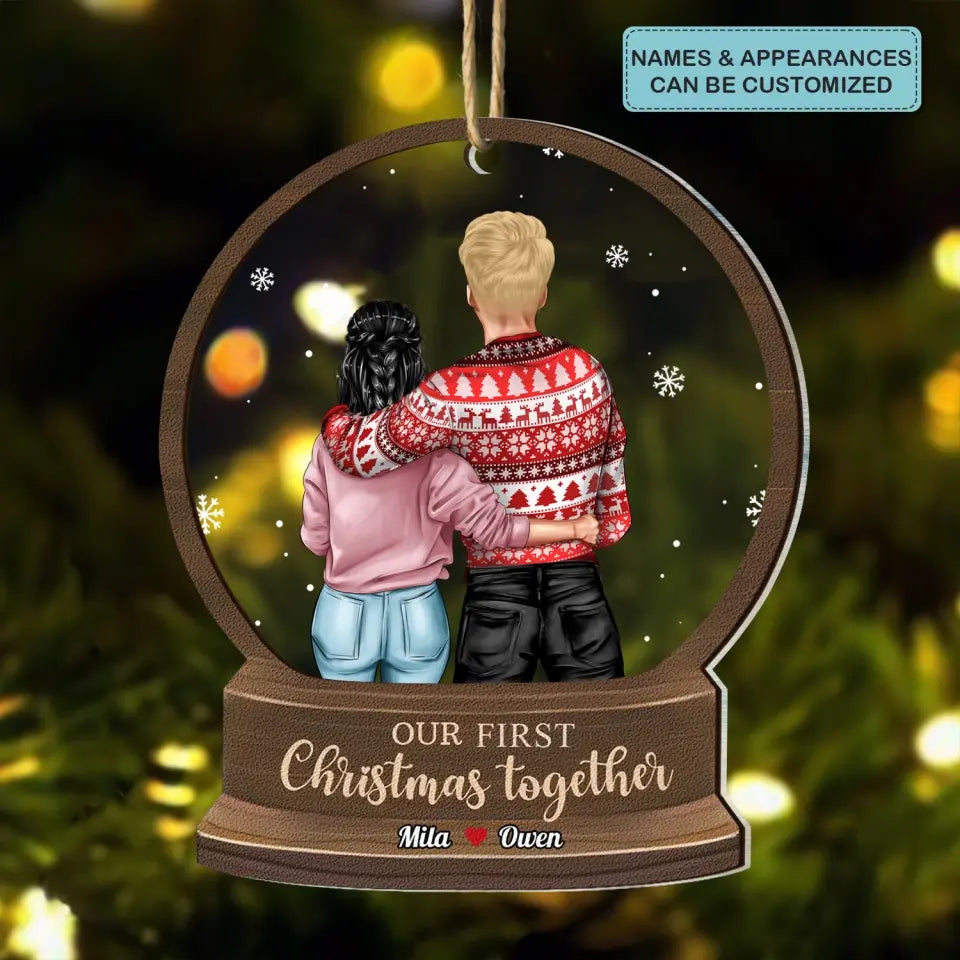 Our First Christmas Together - Personalized Custom 2-Layer Mix Ornament - Christmas Gift For Couple, Wife, Husband, Family Members